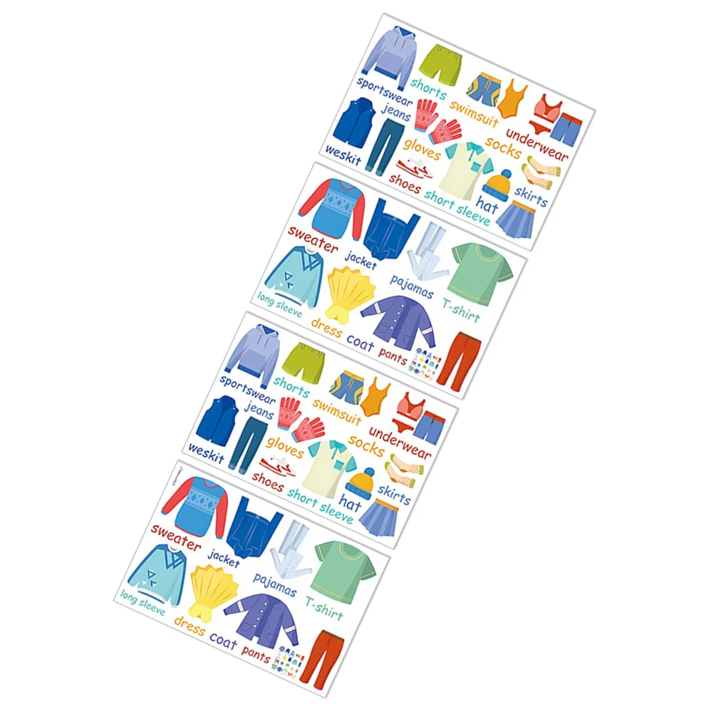 

4Pcs Closet Labels for Hanging Clothes Children's Clothing Classification Label Easy Apply Sticker for Nursery Bedroom Wardrobe
