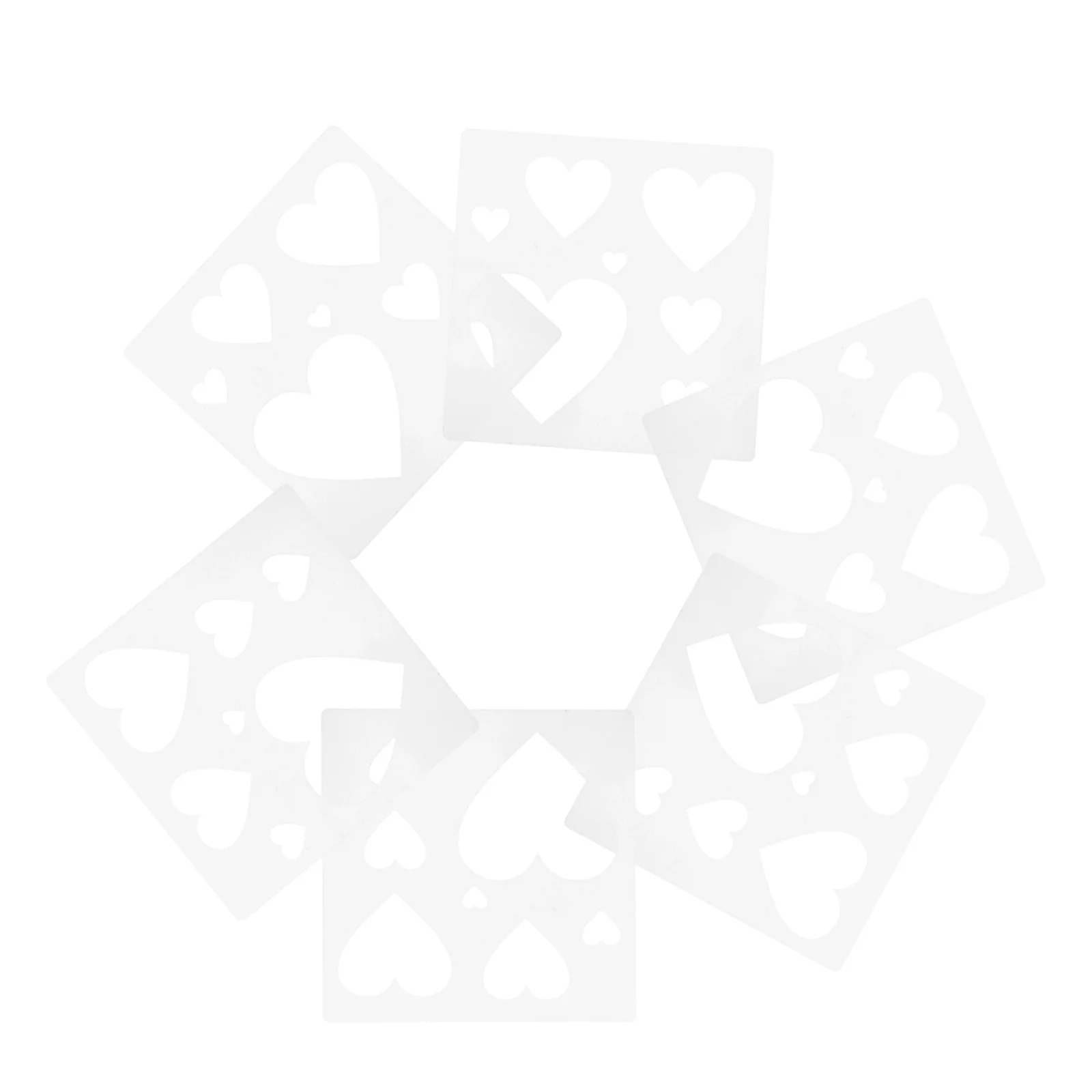 

30Pcs Painting Template Heart Shaped Stencil Reusable Plastic for Valentine Day Wedding DIY Craft Wall Paper Decoration