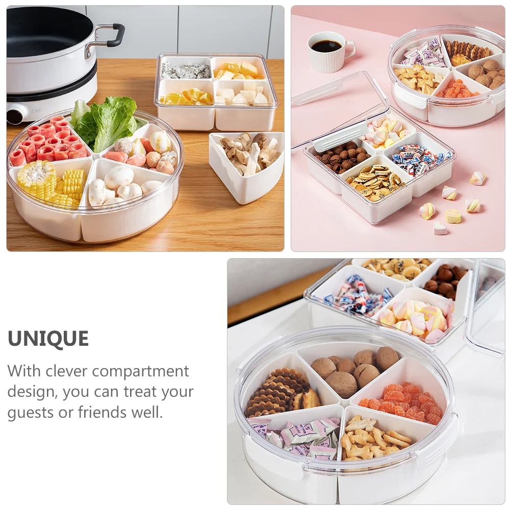 

Compartment Snack Dried Fruit Container Premium Storage Dish Practical Clear Classification Party Snack Tray Fruit