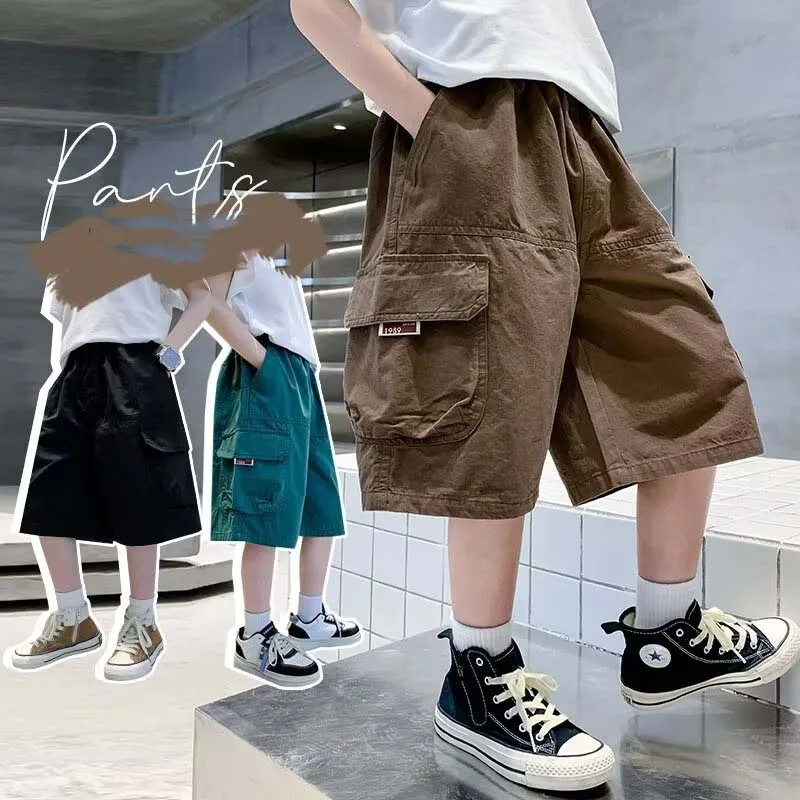 UNITIM Sommer-Shorts für Jungen, dünn, lässig, atmungsaktiv, für junge Teenager, Jungen-Shorts, Overalls, 4–14 Jahre, Kinder, Jungen, Strandshorts, Hosen