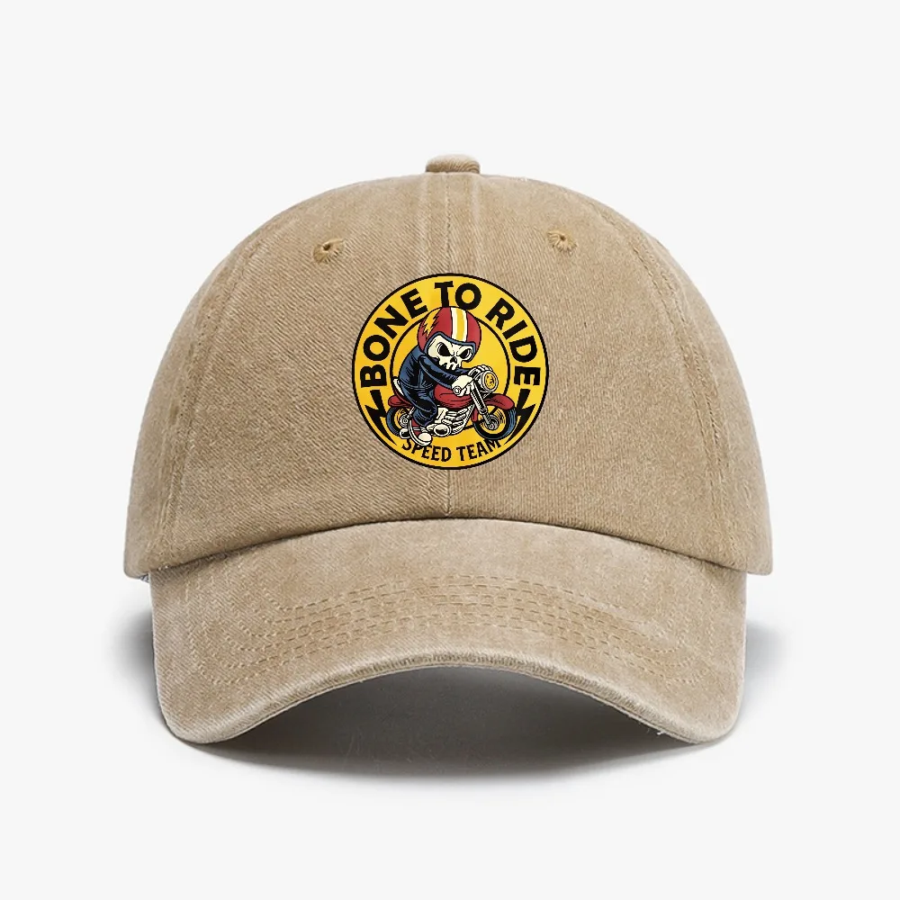 

Bone To Ride speed team Distressed Hats Retro Outdoor Washed denim baseball cap Sun Protection Casual and Versatile Hat