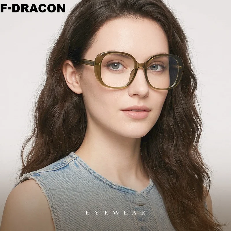 New Large Frame Sheet Eyeglass Frame Retro Oval Women's Eyeglass Frame Anti Blue Light TR Optical Prescription Frame Women 4006