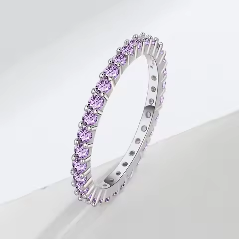 HuiSept Luxury Women Ring Silver 925 Jewelry with Amethyst Gemstone Finger Rings for Wedding Party Promise Banquet Gift Ornament