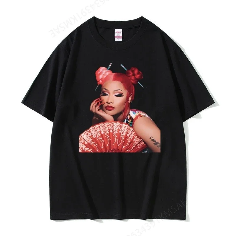 Rapper Nicki Minaj Red Ruby Da Sleeze Print T Shirts Men Women Hip Hop Oversized T-shirt Short Sleeve Male Vintage Harajuku Tees