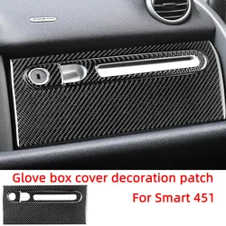 Carbon Fiber Glove Box Cover Handle Decoration Patch Car Stickers For Mercedes Smart 451 Fortwo Brabus451 Inteior Accessories