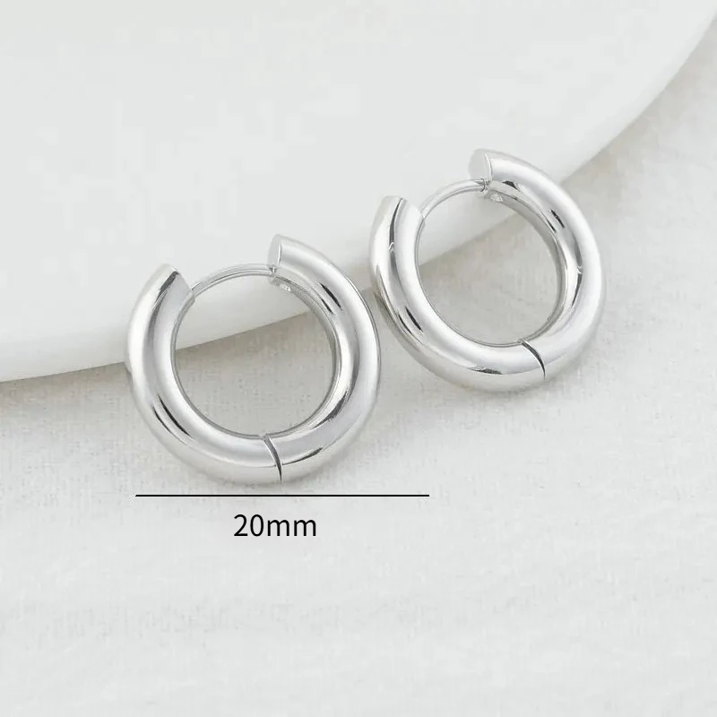 18MM 20MM 22MM 24MM 14K Gold Color Steel Round Earrings Hoops High Quality Jewelry Making Supplies Diy Findings Accessories