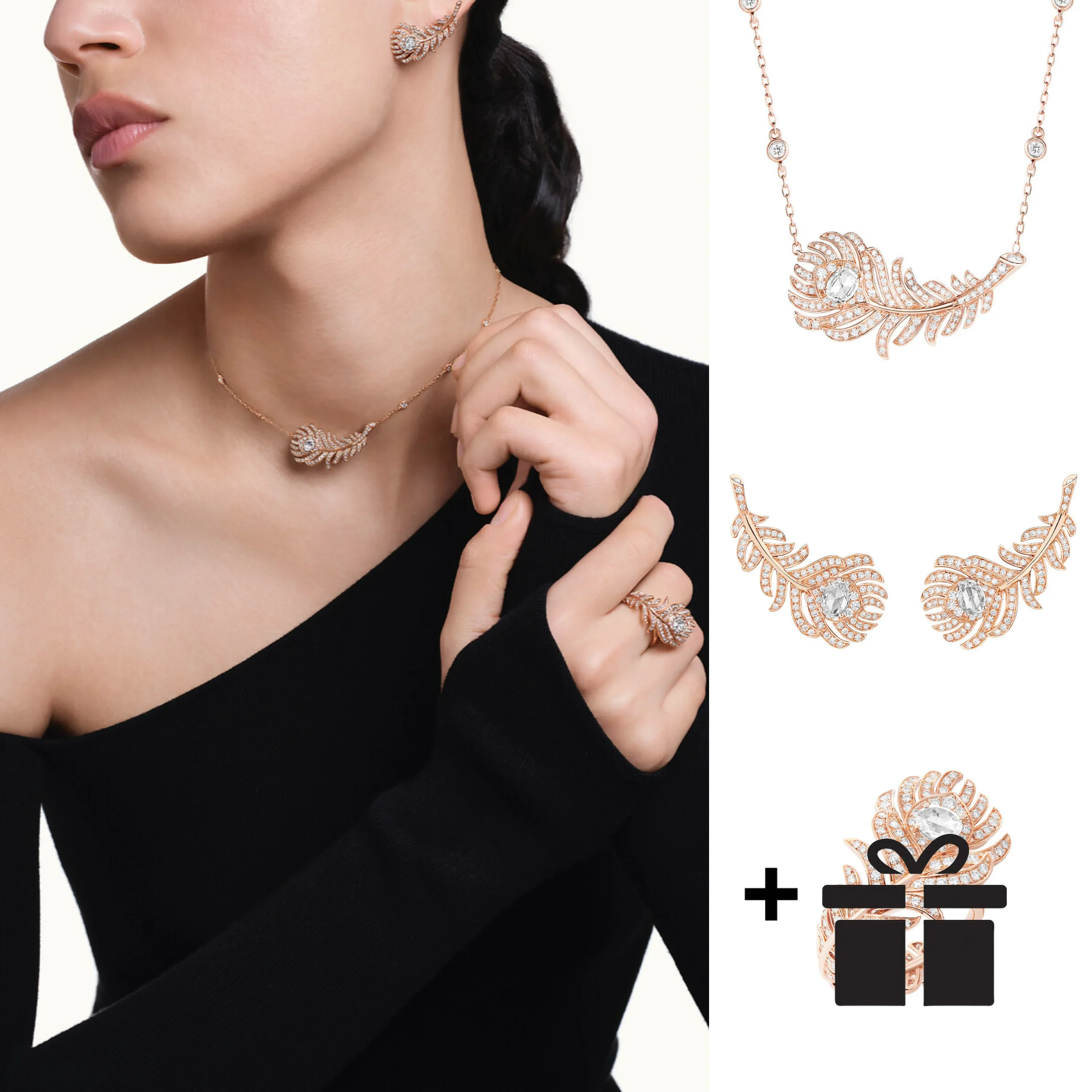 

2025 Высокое качество, модная вечеринка, S925, кольцо с павлиньими перьями, серьги, ожерелье, комплект, благородные и великолепные банкетные необходимые ювелирные изделия