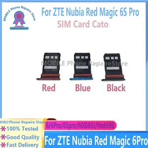 Bilashmart SIM Card Slots ZTE Nubia Red Magic 6 6S Pro NX669J Cards Adapters Socket Holder Tray Phone Replace Housing Repair Parts