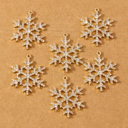 5pcs 38*30mm Luxury Crystal Rhinestone Snowflake Pendant Charms for Jewelry Making Earrings Necklace DIY Accessories Supplies