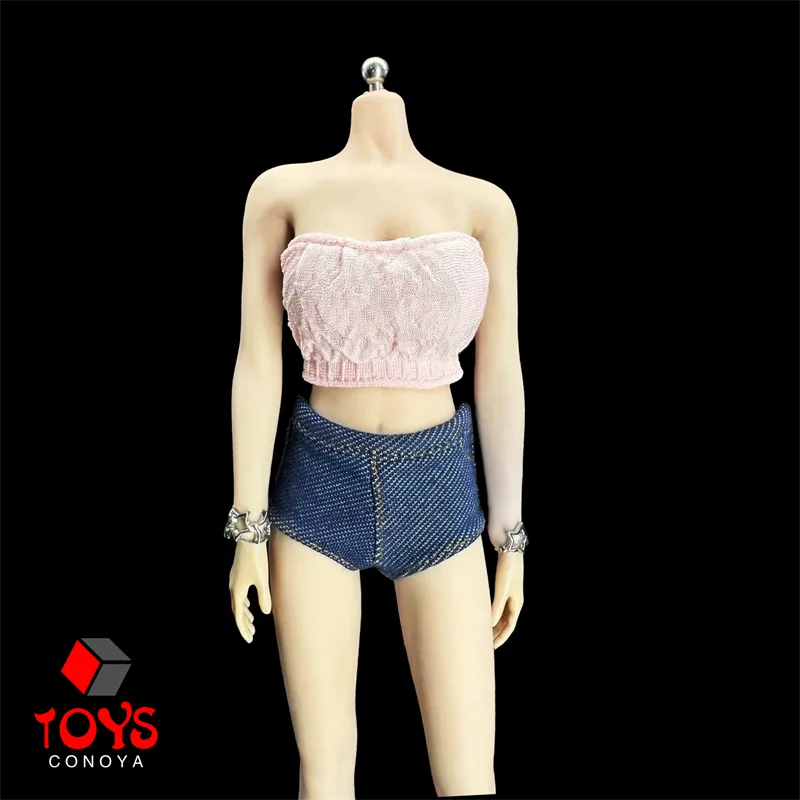 CJG-054 1/6 Scale Wrinkled Chest Cover Breast Wrap Vest Top Clothes Model Fit 12'' Female Soldier Action Figure Body Dolls