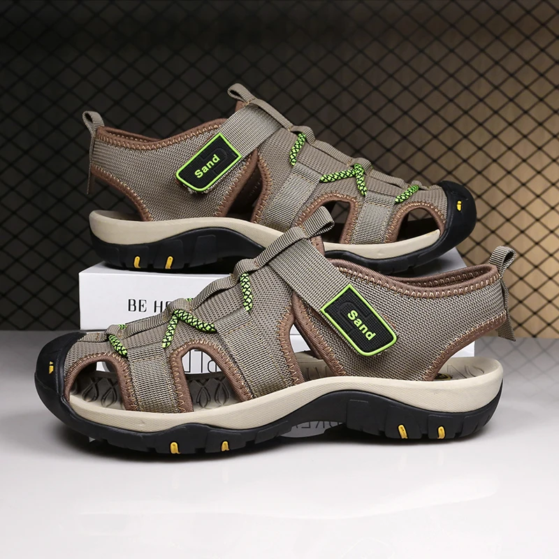 

Summer Men Sandals Genuine Leather Mens Casual Shoes Outdoor Men Leather Sandals for Men Beach Shoes Roman mens Shoes