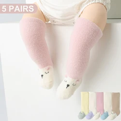 5Pairs 0-36M Winter Baby Newborn Socks Thick Warm Long Leg Socks Soft  Comfortable Boy Girl Toddler Socks