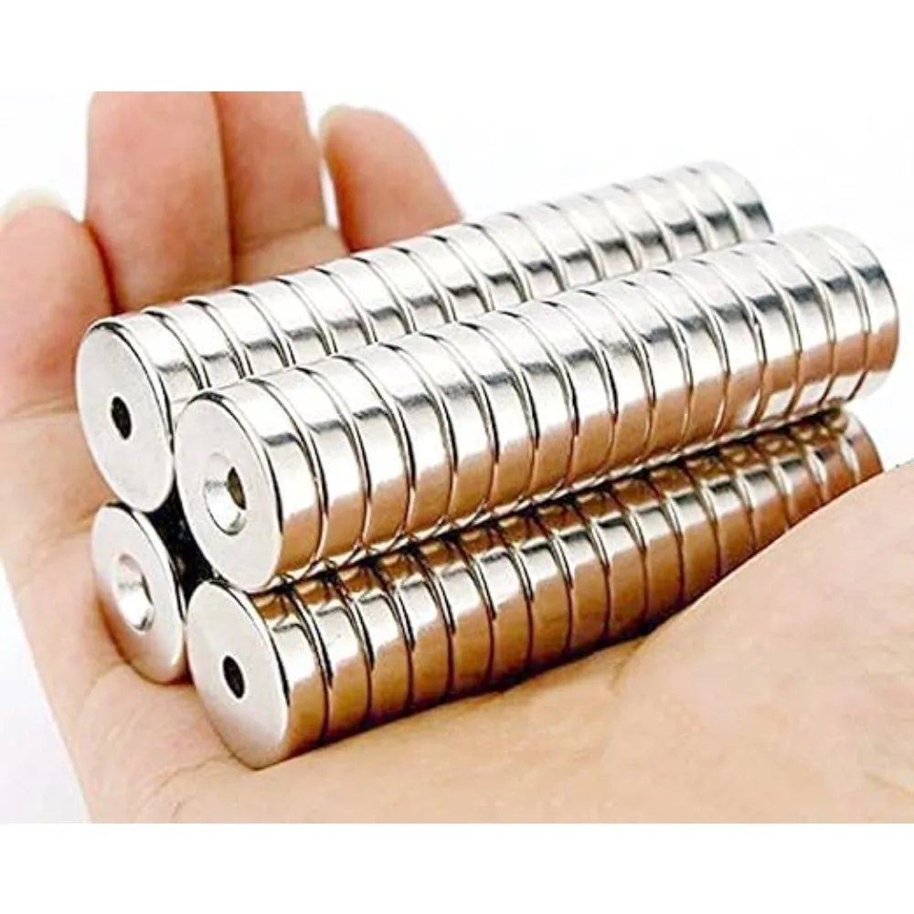 50/100Pcs 10x3,12x3mm with 4mm Countersunk Hole Permanent Disc Rare Earth Fastener Magnets Refrigerator Neodymium Magnets