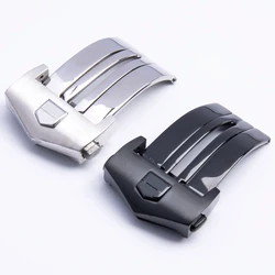 High Quality Stainless Steel Folding Buckle 18mm 20mm for TAG Heuer CARRERA Super Kalela Watchband Strap Fold Clasp Silver Black