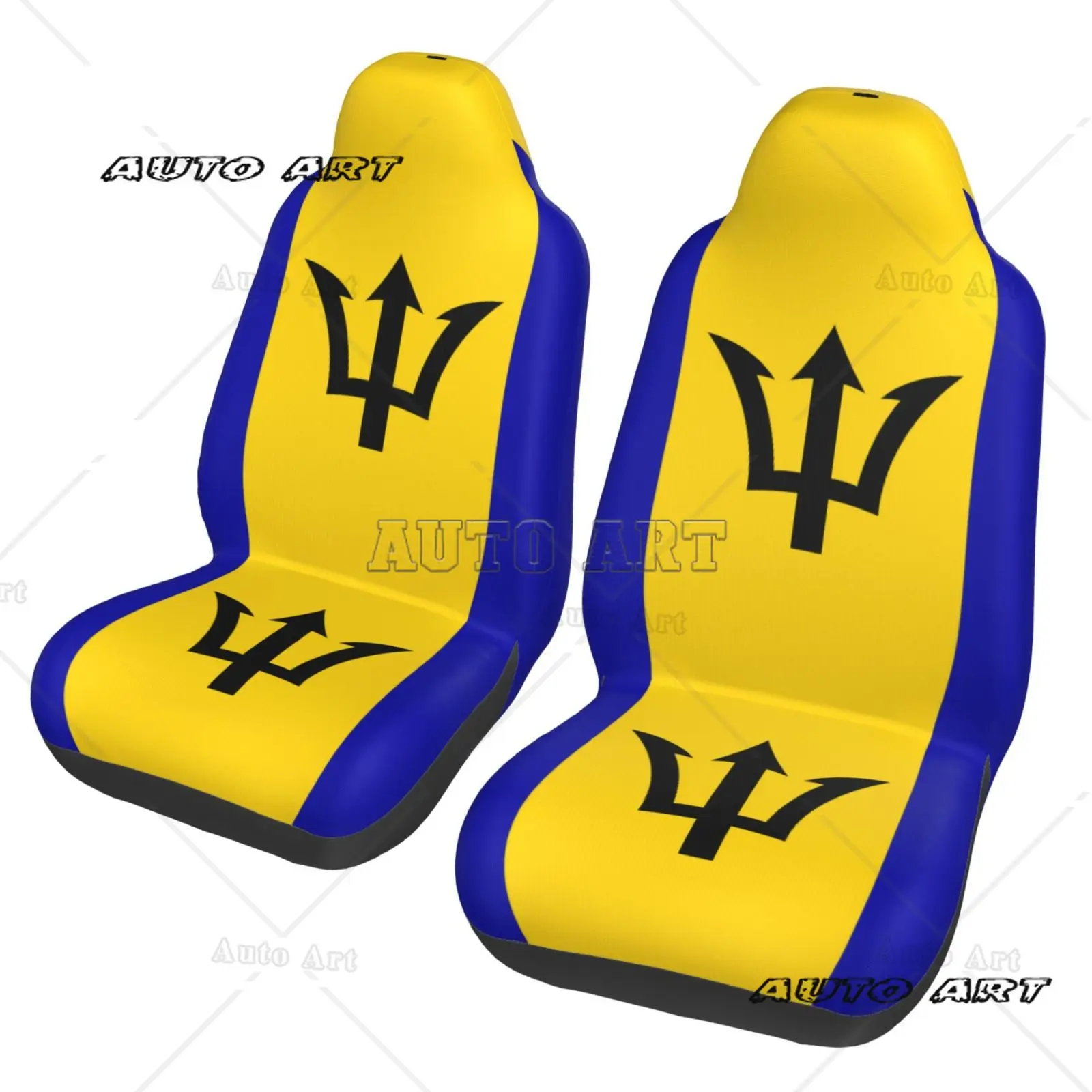 Barbados Flag Car Seat Cover - Anti-Slip Car Accessory - Suitable for All Seasons and All Models