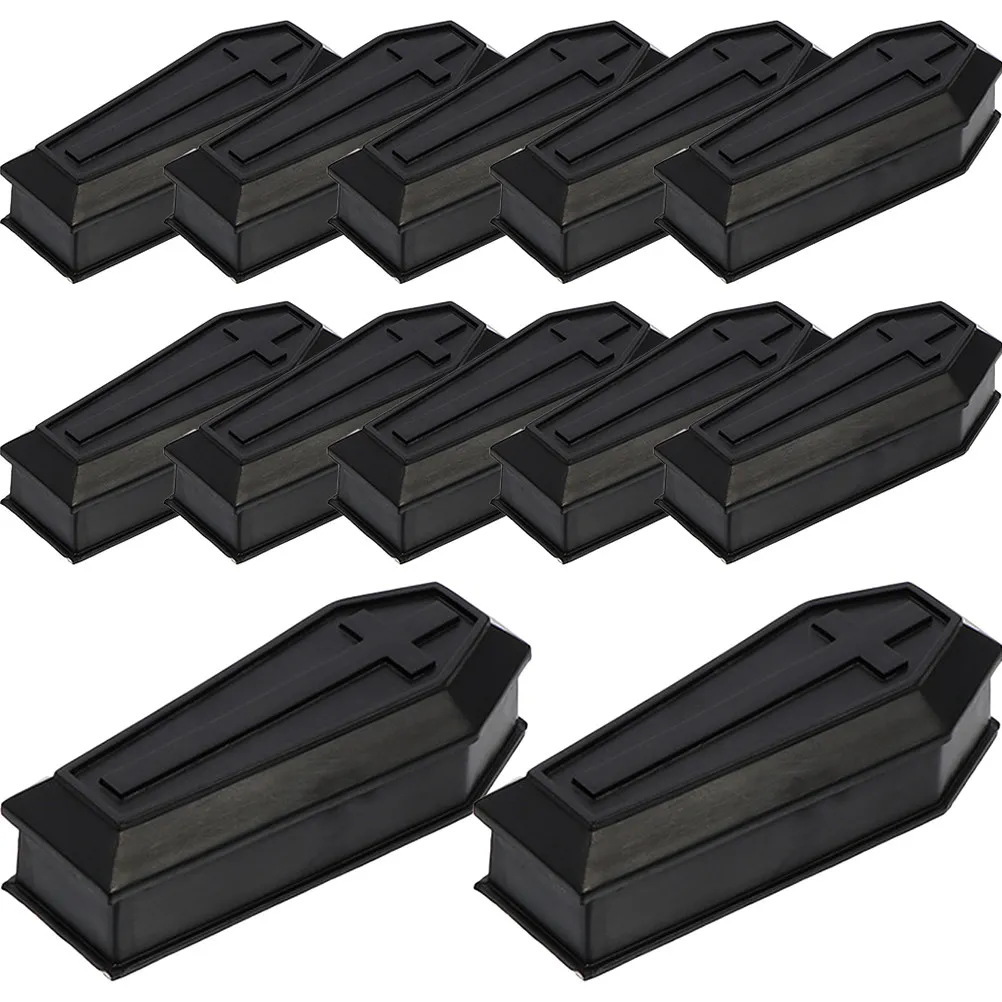 

14Pcs Halloween Coffin Prop Coffin Box Plastic Lid Party Treat Box Candy Prank Props Funny Halloween Decoration