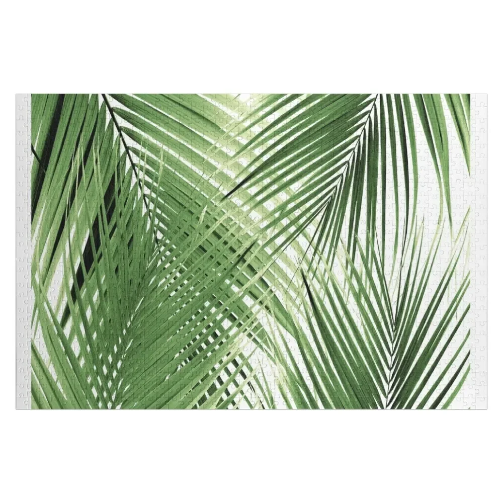 

Green Palm Leaves Dream - Cali Summer Vibes #2 #tropical #decor #art Jigsaw Puzzle Baby Wooden Customizable Gift Puzzle