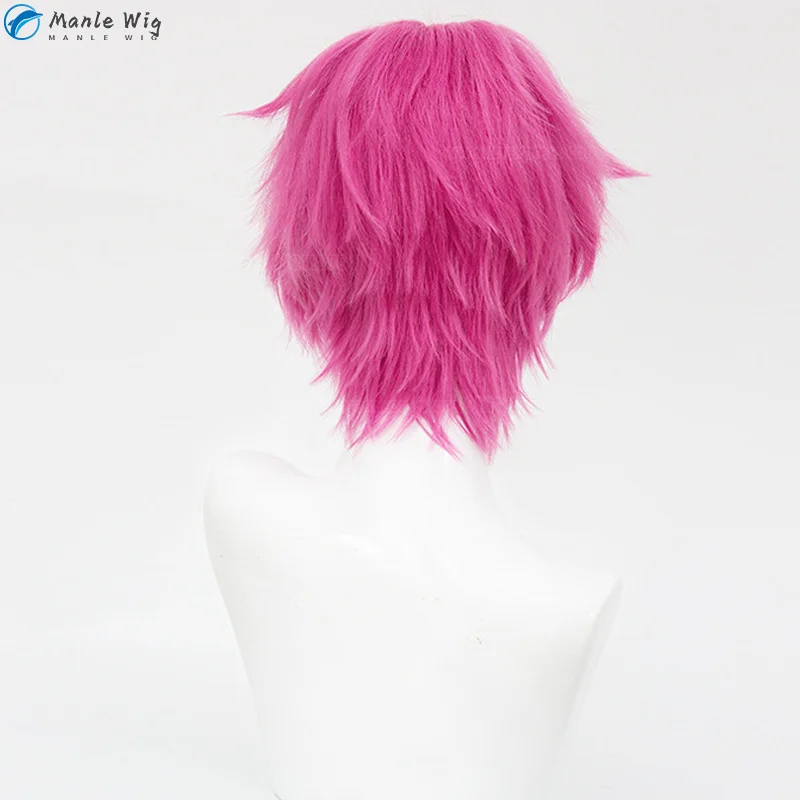 Anime Saiki Kusuo Cosplay Wig 30cm Short Pink Wigs Heat Resistant Synthetic Hair Party Wigs + Wig Cap image 5