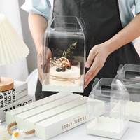 5pcs Birthday Transparent Gift Cake Boxes Wedding Packaging Box Dessert Cupcake Gift Box Bakery Cake Donuts Supplies Boxes
