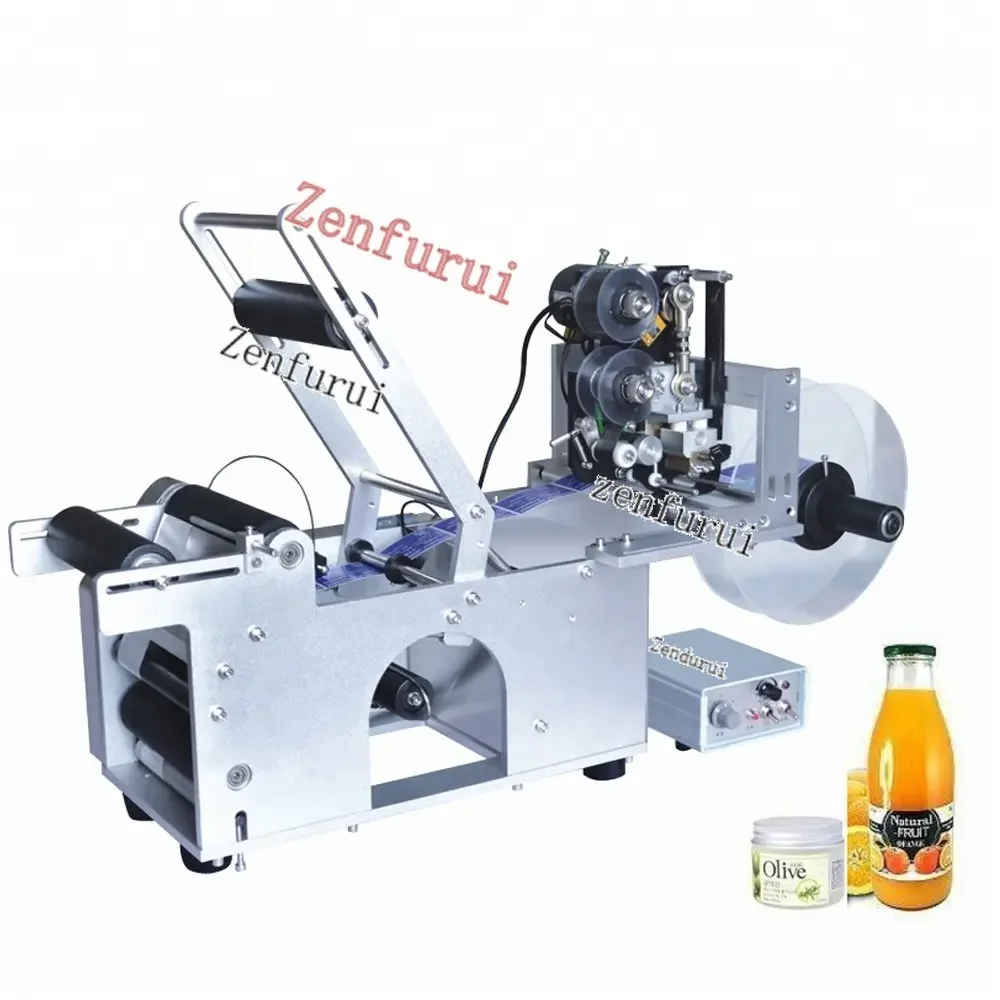 Manual Labeling Machine with coder for Round Bottles Transparent Labeling