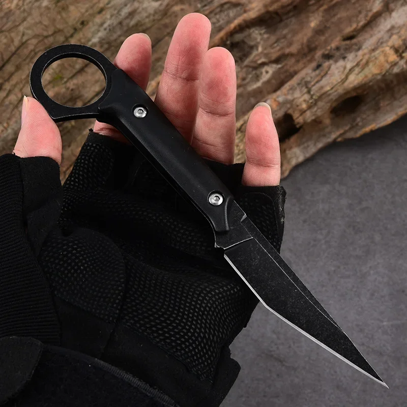 2024 new portable multi-purpose outdoor straight knife+K sheath, jungle survival EDC knife, self-defense, hunting, high hardness