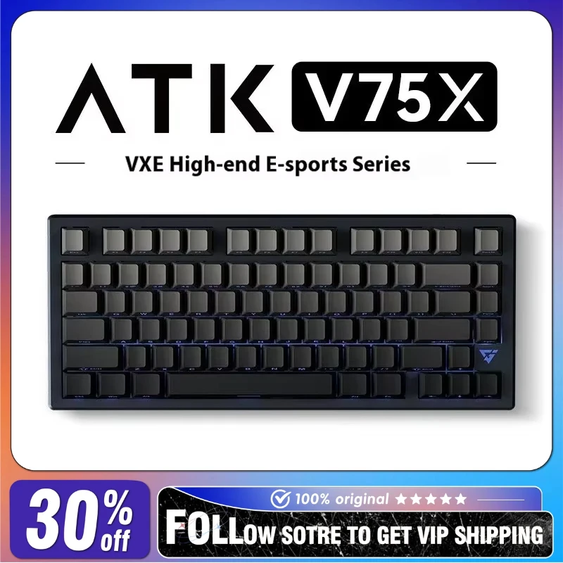 

ATK VXE V75X Mechanical Keyboard Three Mode Customized Gas Structure Pc Gamer E-sprots Gaming Accessories 80 Key Keyboard Gifts