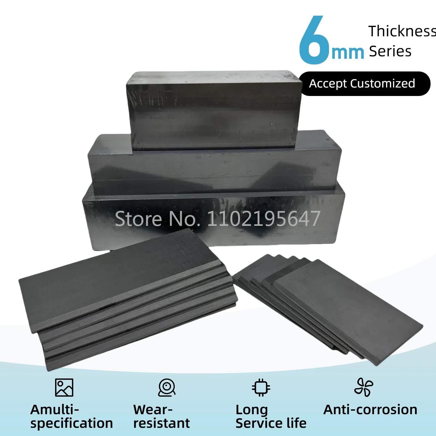 T6mm carbon vane for vacuum pump carbon sheet air pump blade 1 Piece