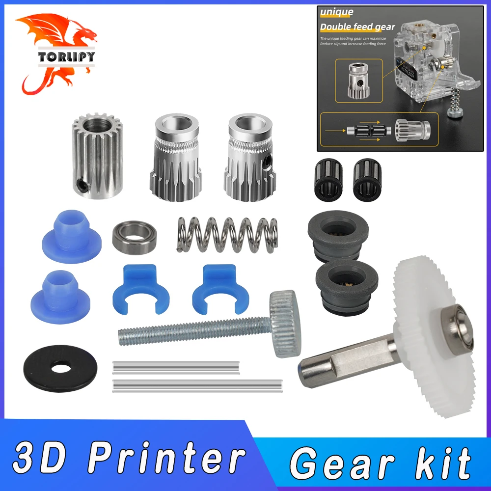 Upgrade Dual Drive Gear Extruder kit Hardened Steel Upgrade Feed Gear Extruder Kit For BMG For Prusa DIY Bowden Direct Extruder