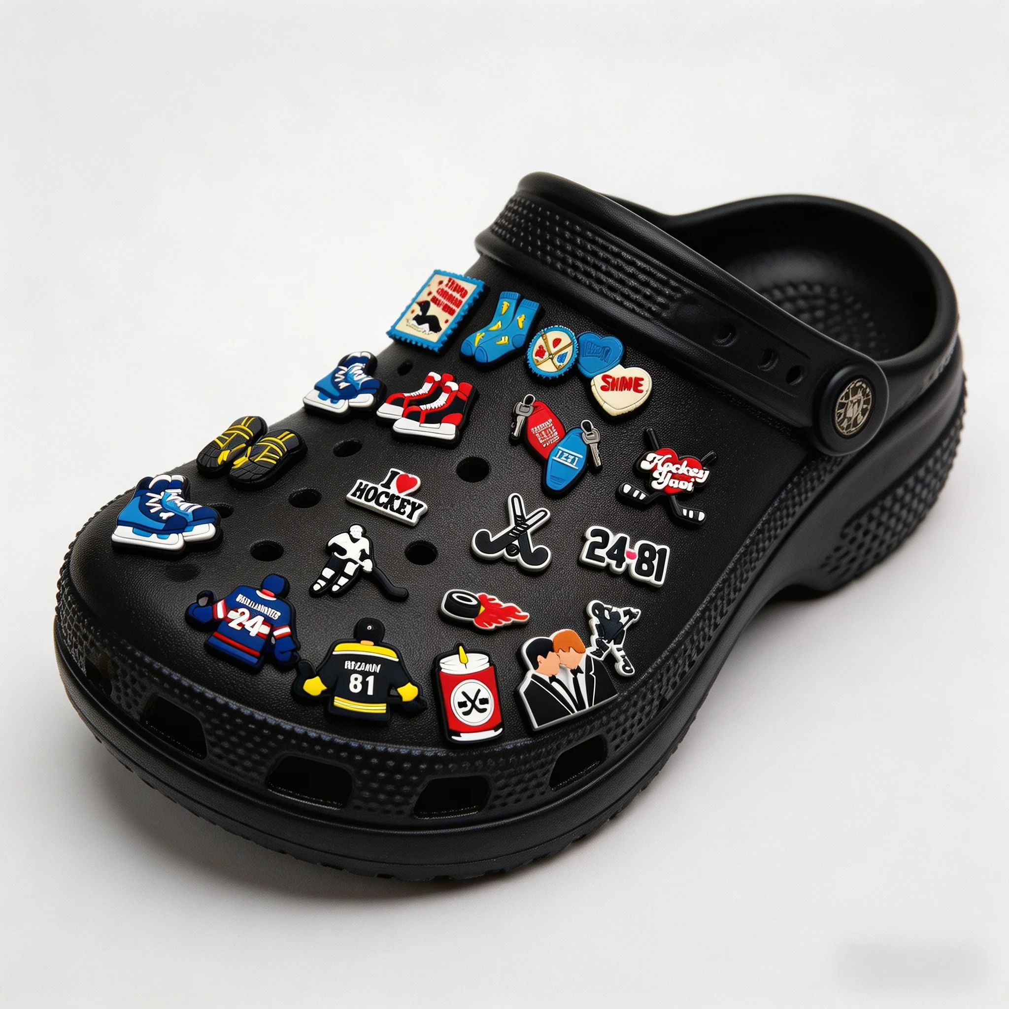 1-20 pièces Accessoires pour chaussures en PVC, Breloques pour sandales, Breloques pour bracelets DIY, Thème Hockey, Sport, Mode, pour homme et femme