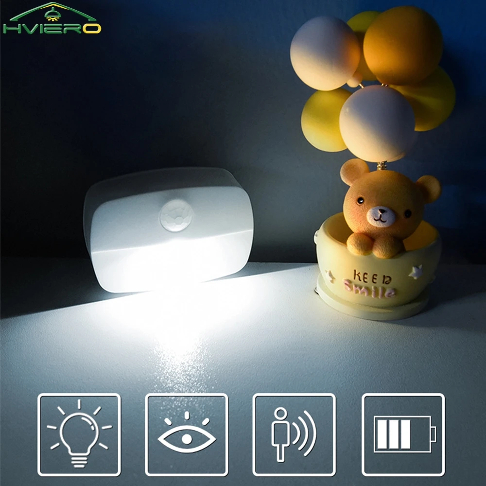 

LED Night Light EU/US Plug Mini PIR Motion Sensor Lamp 3 Modes Bedside Light for Bedroom Hallway Stairs WC Bedside Night Lamp