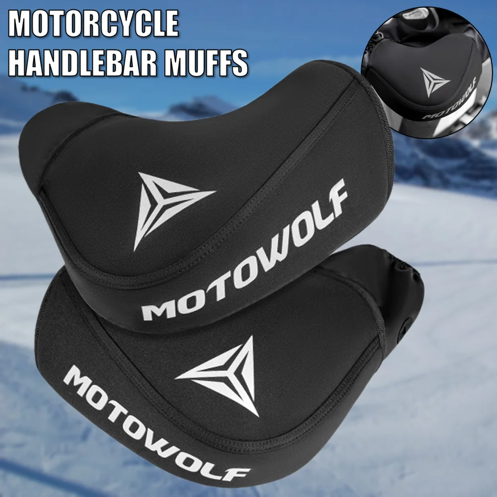 1 Pair Motorcycle Handlebar Muffs Winter Cycling Gloves Waterproof Handle Bar Mitts Snowmobile E-Bike Motorbike Thermal Gloves