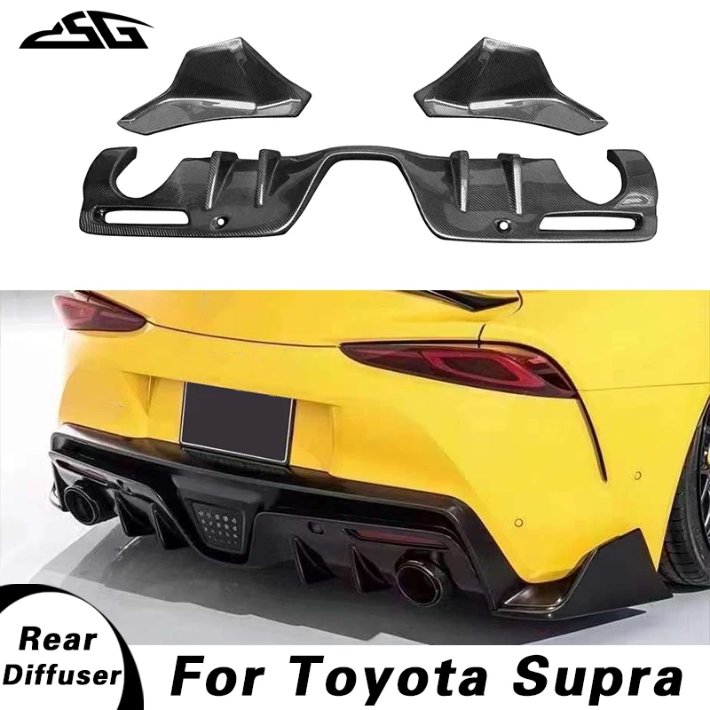 

For Toyota Supra GR A90 A91 MK5 2019-2022 AG style Carbon Fiber Rear Bumper Diffuser Lip Exhaust Spoiler Plate Splitter Guard