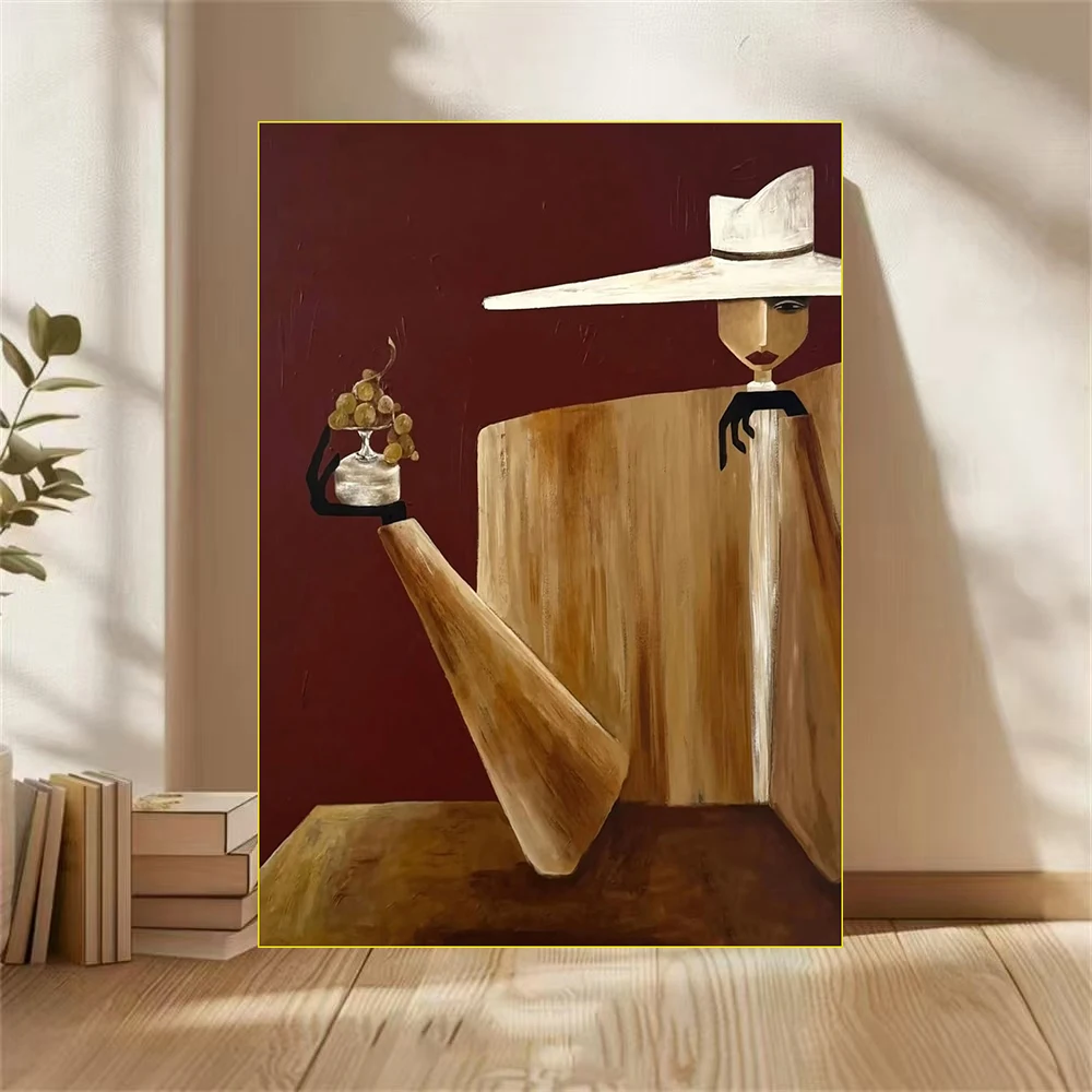Nordic Ins stijl minimalistische moderne figuur canvas schilderij handgeschilderde woonkamer decoratie schilderij