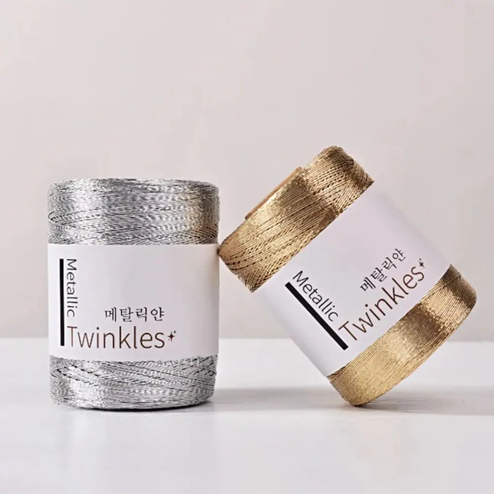 200g/Ball New Glitter Gold Sliver Metallic Yarn DIY Handmade Cord Thread 150D Sewing Accessories For Handbag Purse