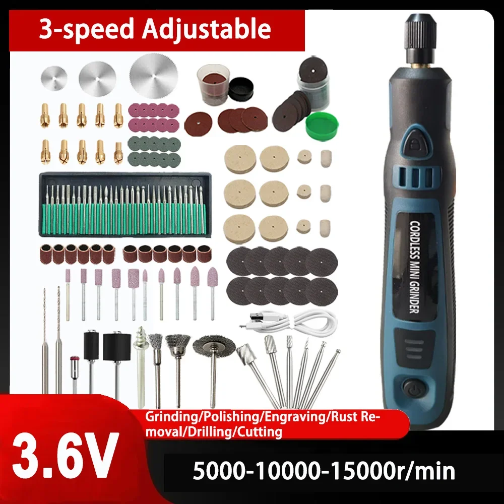 3.6V 5000-10000-15000r Cordless Electric Drill Micro Rotary Tool Rechargeable Wireless Mini Grinder Mini Drill Engraver Kit