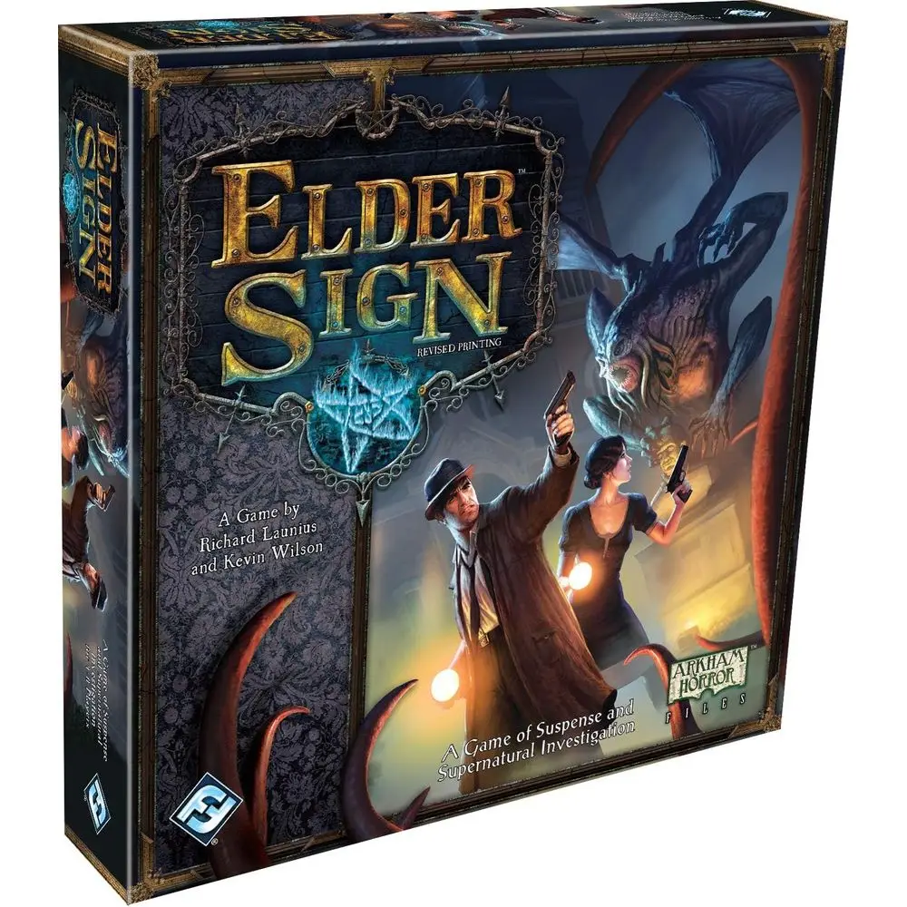 

Elder Sign Board Game - Supernatural Intrigue, Cooperative Dice Adventure! Hr Mystery Game, Ages 14+, 1-8 Players, 1-2 Hour Play