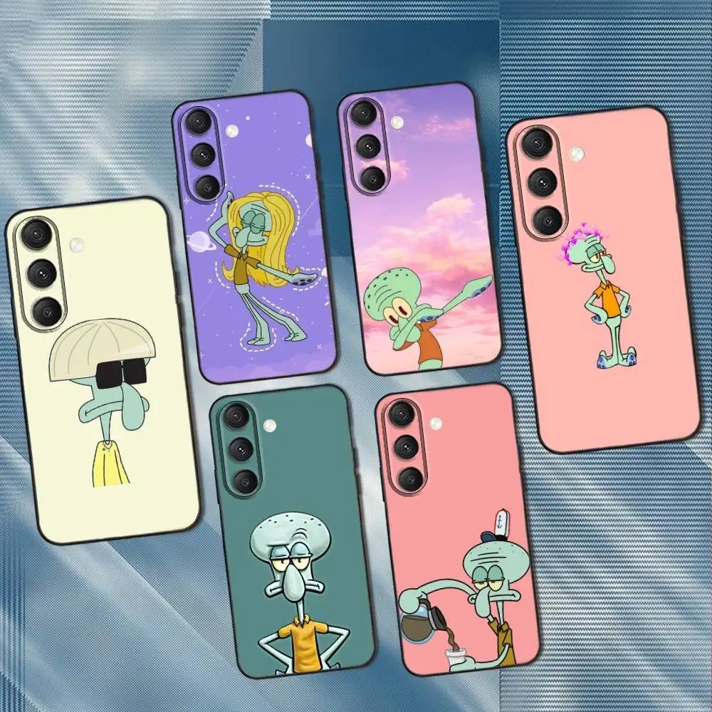 

Squidward Tentacles Phone Case For Samsung S25,S24,S23,S22,S21,S20,S10,Ultra,Plus,Lite,FE,Soft Silicone Black Cover