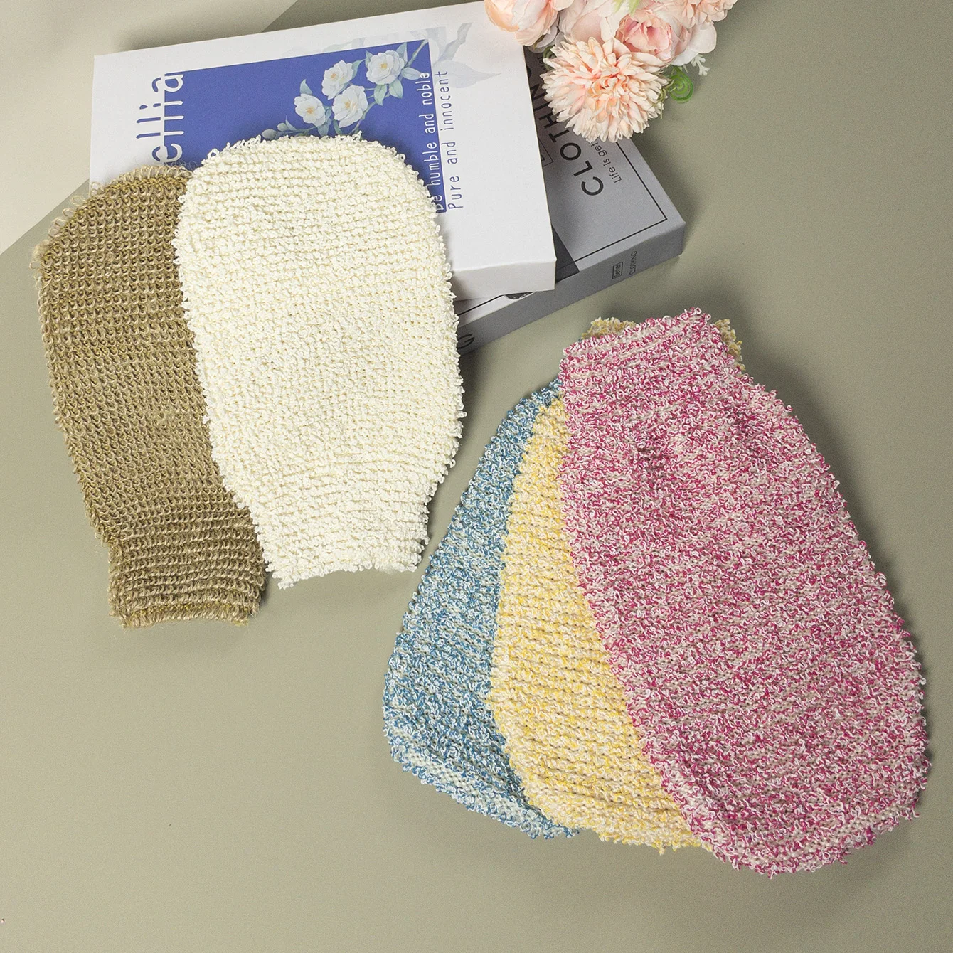 Exfoliating Bath Gloves, 1 Piece Soft Deep Clean Options Thickened Shower Body Scrub Gloves For Daily Use