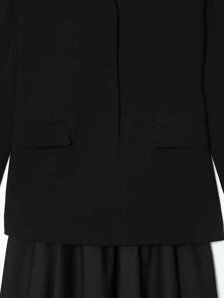 European and American style winter new arrivals fashionable women's clothing design spliced ​​suit mid-length dress