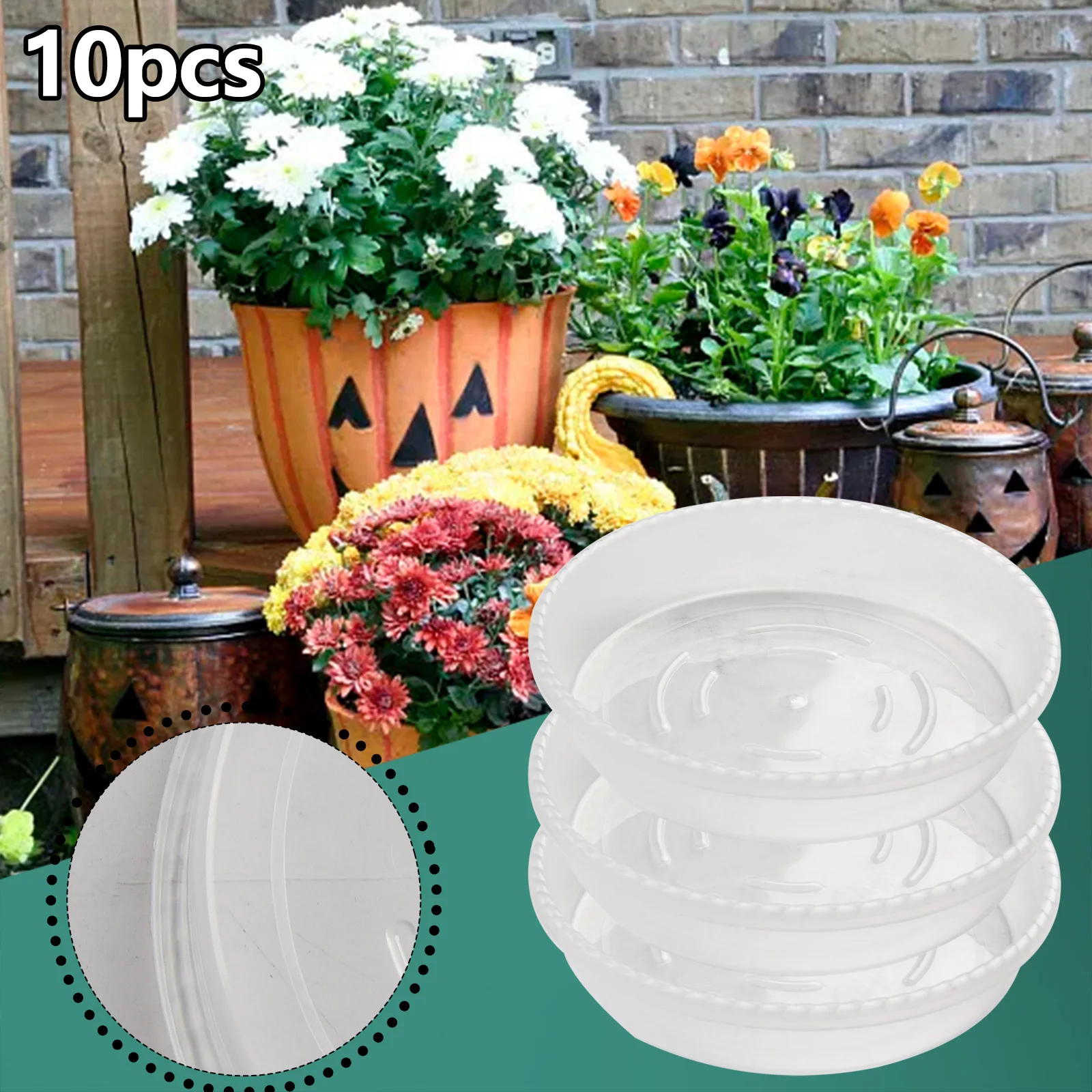 

Base Saucer Flower Pot Trays Extra-thick Plant Plastic Round Round Shape Transparent Tray 10pcs Bottom Support