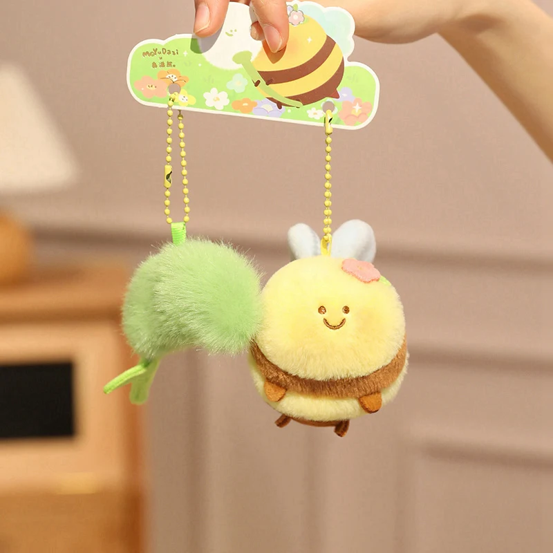 Nieuwe Bee Knuffels Hanger Gevuld Insect Bee Animal Pluche Super Zachte Honey Bee Pluche Pop Bed Slaap Sierkussen Verjaardagscadeautjes