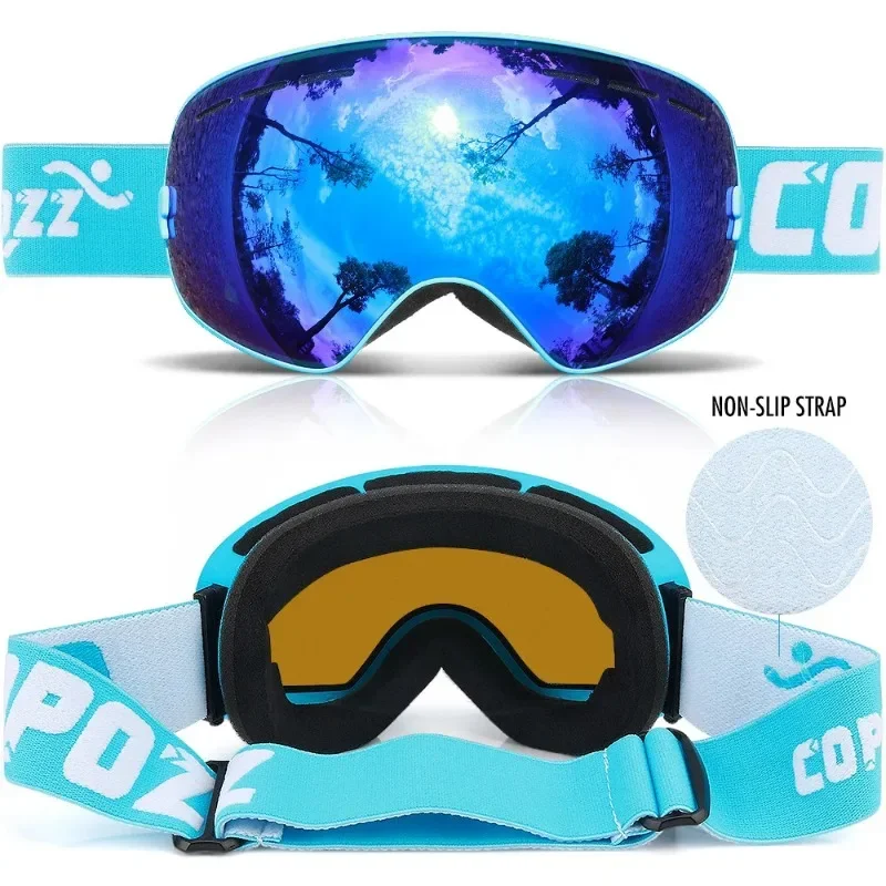 Gafas de esquí de marca para hombres y mujeres, gafas de Snowboard, protección UV400, gafas de nieve, máscara de esquí de doble cubierta antivaho,