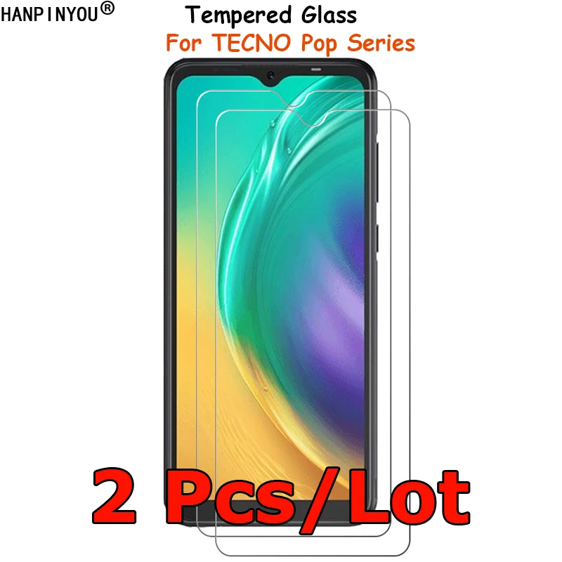 2 Pcs/Lot For TECNO Pop 7 6 5 5s 5x 4 Pro LTE Air Tempered Glass Screen Protector Explosion-proof Protective Film + Clean Kit