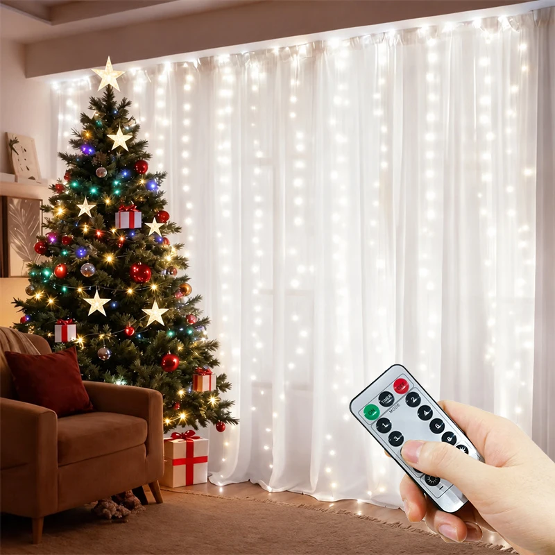 8 Modes Curtain LED Lights String USB Plug Valentine's Day Christmas Lights Halloween Party Room Fairy Garden Wedding Decoration