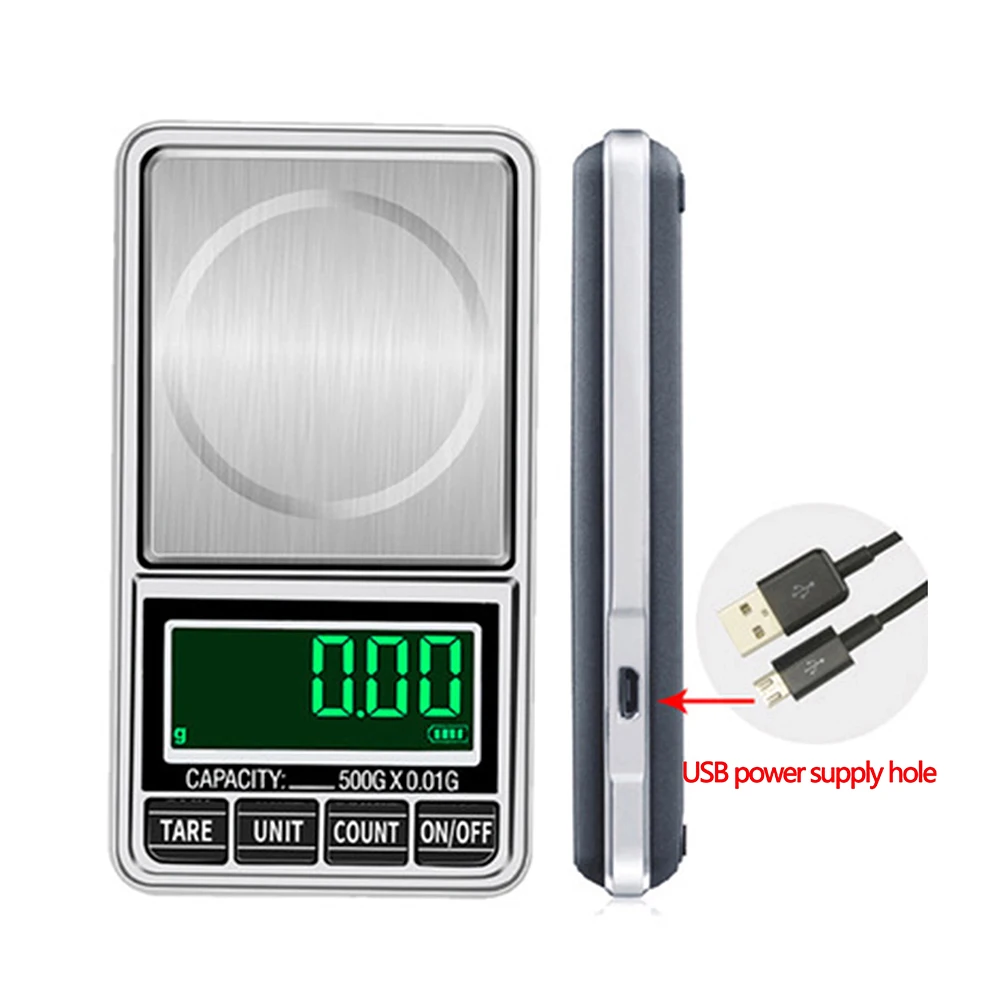 Mini Pocket Gram Digital Jewelry Scales 500g/300g/200g 0.01g Electronic Weighting Accurate Weight Balance Gold Scale