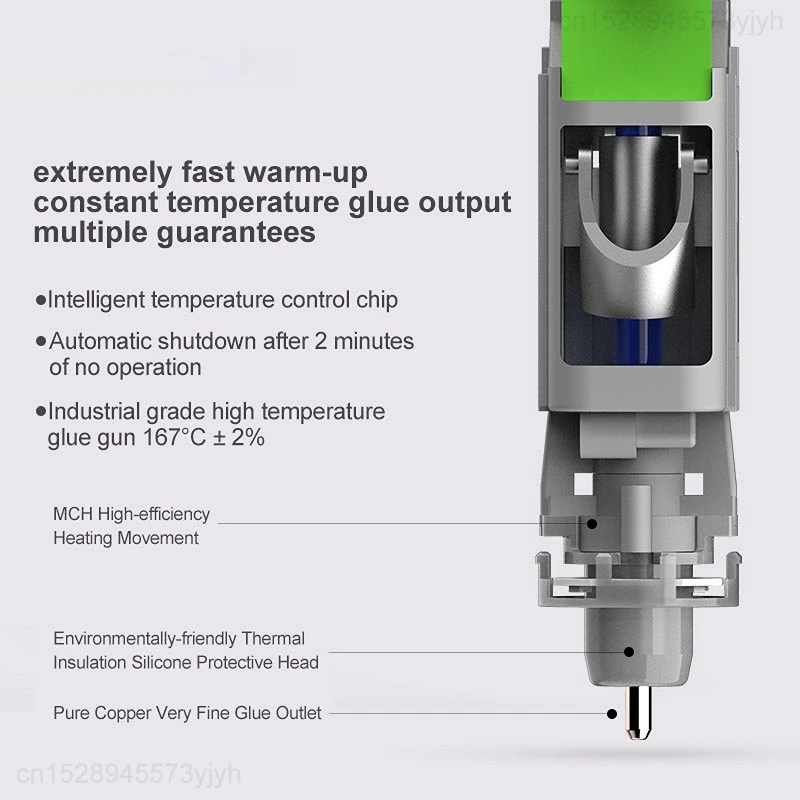 Imagem -05 - Xiaomi Youpin Zai Hause sem Fio Pistola de Cola Quente Kit Pistola de Cola de Aquecimento Rápido com Premium Vara de Cola para Casa Ferramentas Arma de Silicone Quente