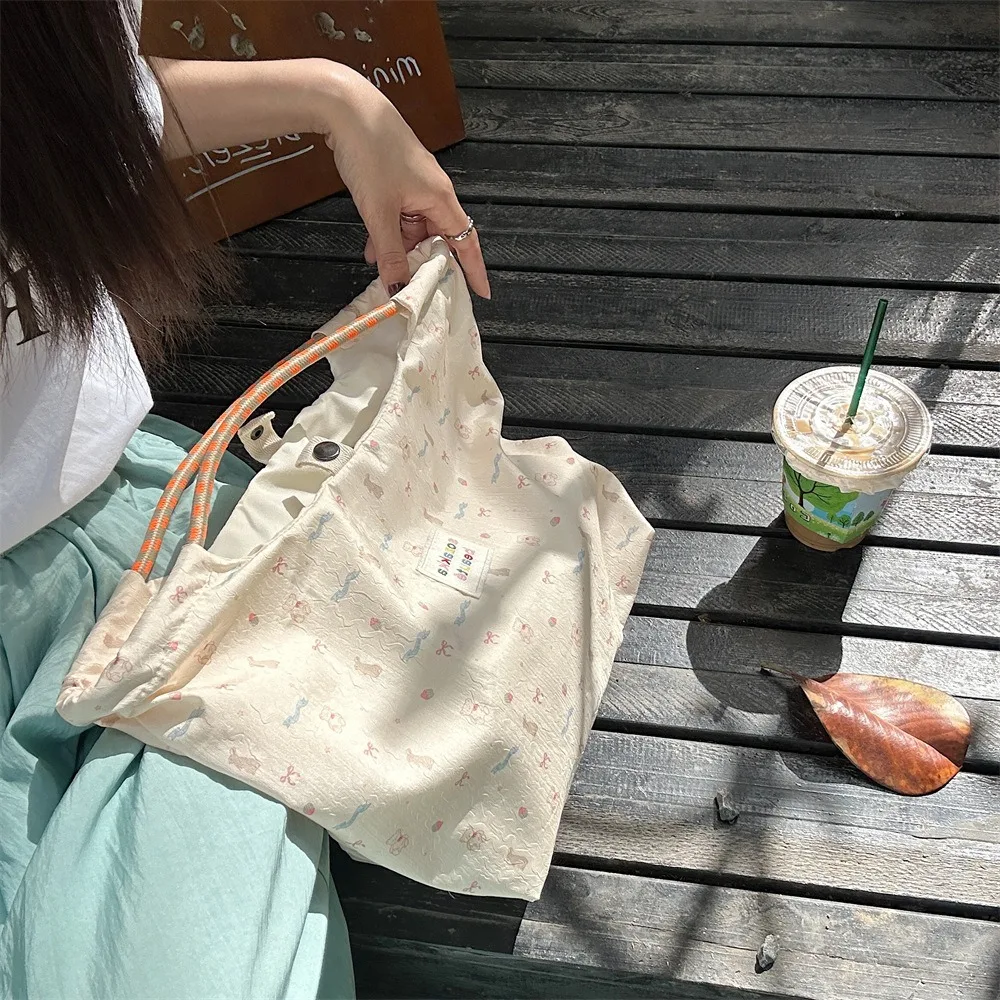 Large Capacity Canvas Bag Hot Sale Casual Canvas Underarm Bag Trendy Reusable Shoulder Bag Daily Life