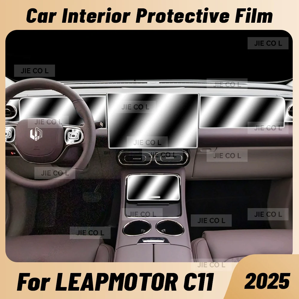 

For LEAPMOTOR C11 2025 Car Interior Anti-scratch Film Center Console Media Dashboard Navigation TPU Protector Sticker