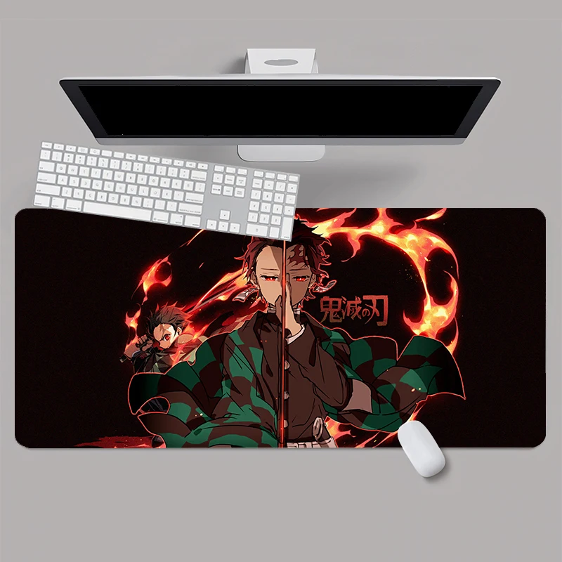 Anime giapponese Demon Slayer stampa HD XXL tappetino per Mouse accessorio per giocatori Hot Large Computer Lock Edge tappetino per tastiera tappetino per Mouse regalo