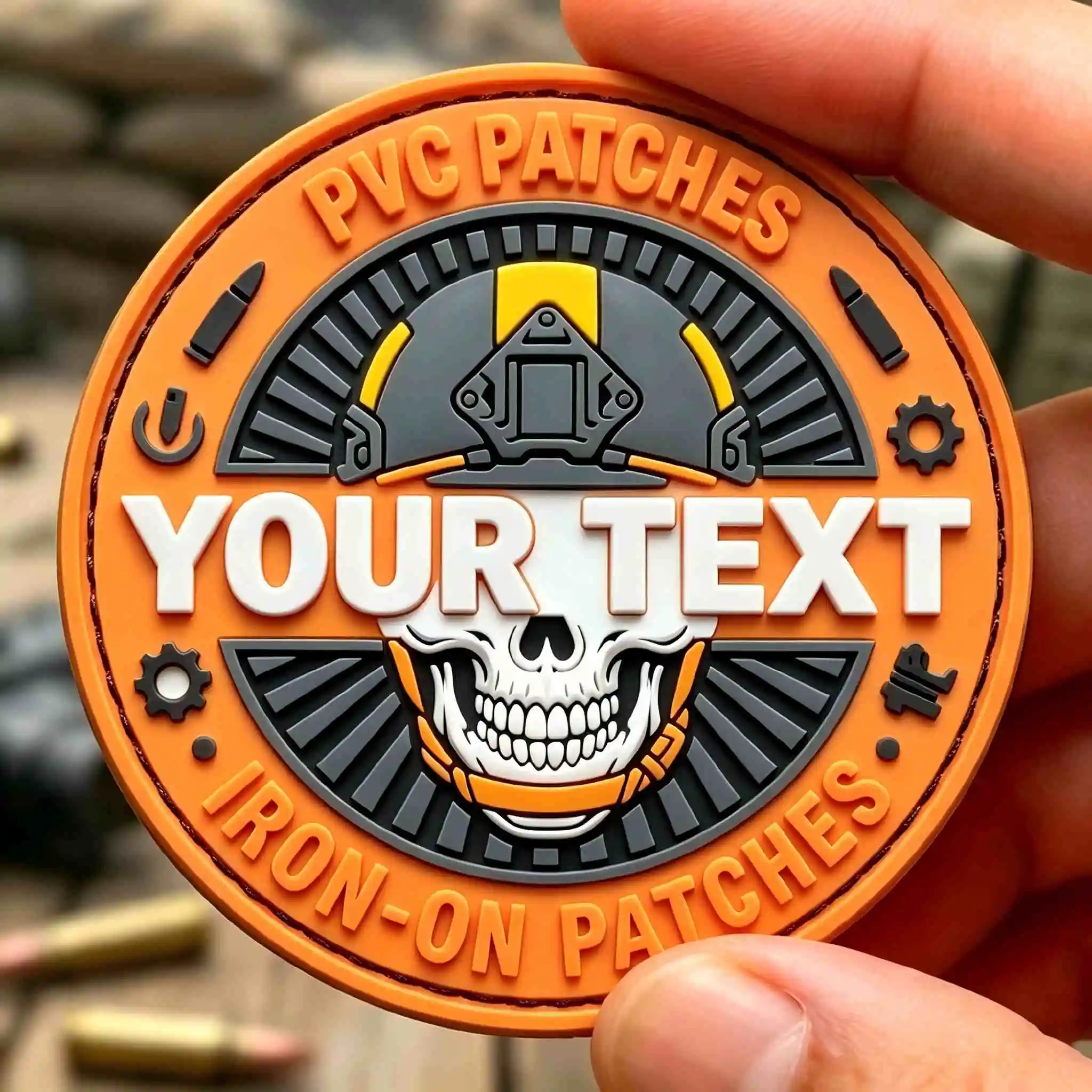 Maßgefertigter 3D-Präge-PVC-Gummi-Moral-Patch, personalisiertes Markenlogo, Klettverschluss zum Aufnähen, langlebiges Kleidungs-Emblem, DIY Outdoor